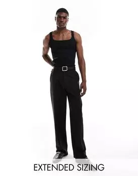 Черный укороченный топ в рубчик с квадратным вырезом ASOS DESIGN