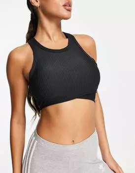 Черный укороченный жилет adidas Yoga Studio