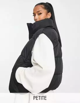 Черный укороченный жилет New Look