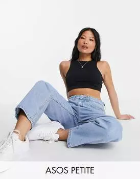 Черный укороченный жилет с высоким воротником ASOS DESIGN Petite