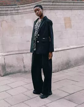 Черный унисекс повседневный пиджак унисекс Labelrail x Notion