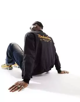 Черный университетский бомбер Timberland с принтом на спине