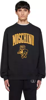 Черный университетский свитшот Moschino