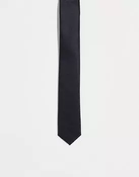 Черный узкий атласный галстук ASOS DESIGN