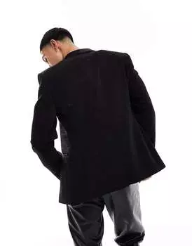 Черный узкий блейзер с блестками ASOS