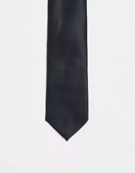 Черный узкий галстук ASOS