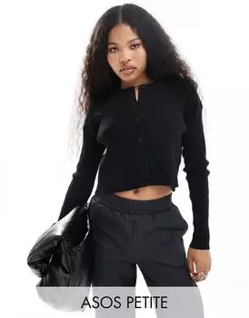 Черный узкий кардиган с круглым вырезом ASOS DESIGN Petite ASOS