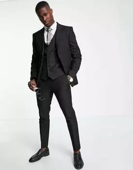 Черный узкий пиджак River Island