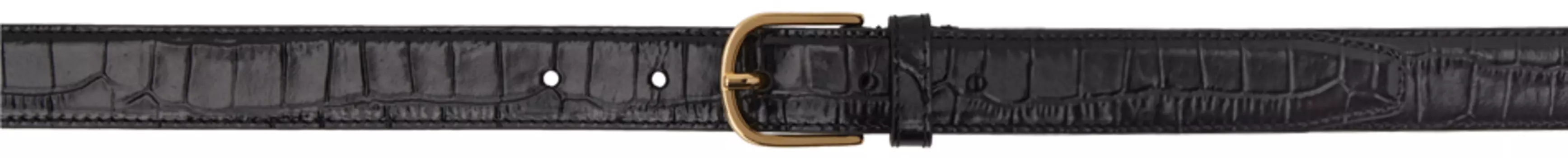 Черный узкий ремень Totme