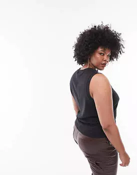 Черный узкий жилет Topshop Curve