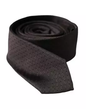 Черный узорчатый шелковый регулируемый мужской галстук Dolce & Gabbana