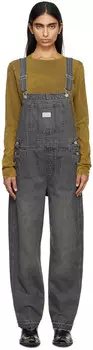 Черный винтажный джинсовый комбинезон Levi's