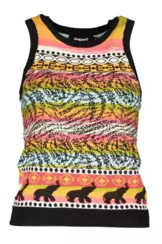 Черный вискозный женский топ Desigual