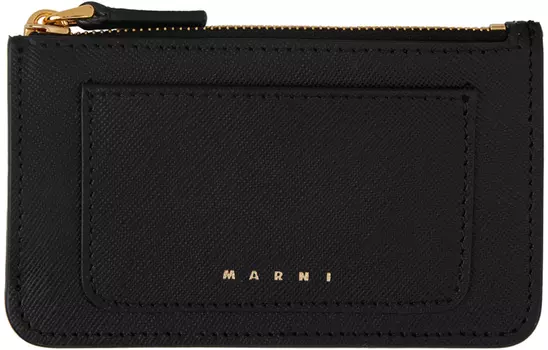 Черный визитница из сафьяновой кожи Marni