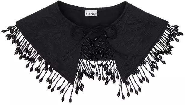 Черный воротник из бисера GANNI
