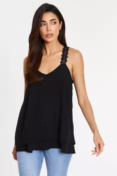 Черный вязаный крючком жилет-топ QUIZ Clothing