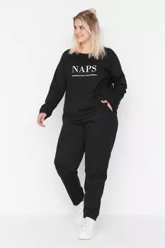 Черный вязаный пижамный комплект Trendyol