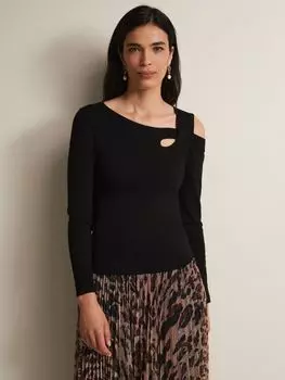 Черный вязаный топ с вырезами Wren Phase Eight, черный