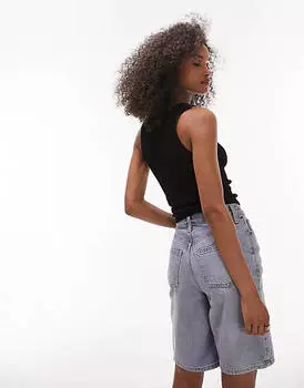 Черный вязаный жилет с завязками Topshop