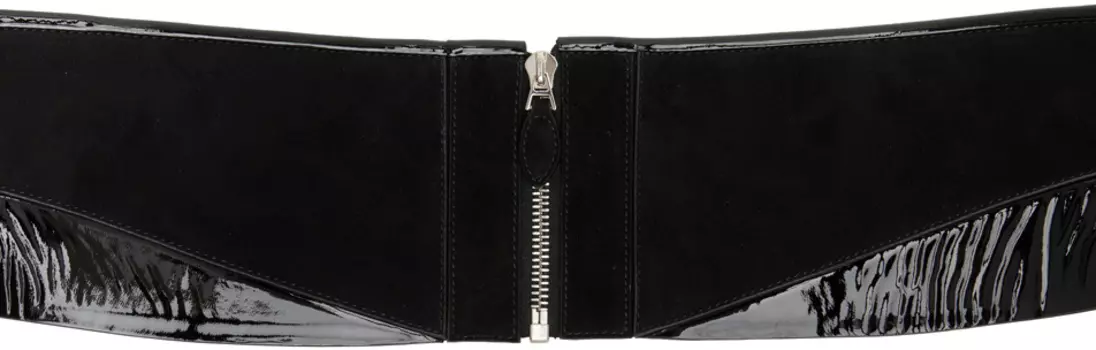 Черный замшевый ремень-бюстье ALAA