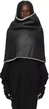 Черный жакет-хомутик Porterville из овчины Rick Owens