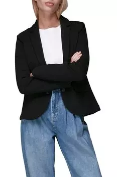 Черный жакет приталенного кроя из трикотажа Whistles, черный