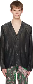 Черный жаккардовый кардиган NEEDLES