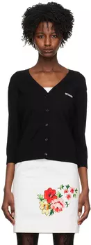 Черный жаккардовый кардиган We11done