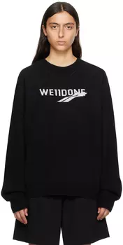 Черный жаккардовый свитер. We11done