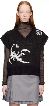 Черный жаккардовый жилет lesugiatelier