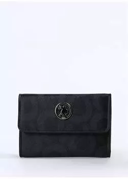 Черный женский кошелек размером 14x8x2 см USC24479 U.S. Polo Assn., черный