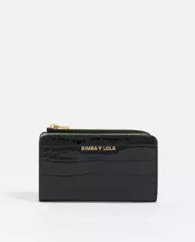 Черный женский кошелек с гравировкой под крокодила Bimba y Lola, черный