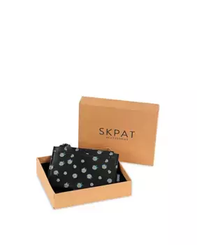 Черный женский кожаный кошелек Lucerna с защитой RFID SKPAT, черный