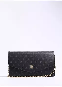 Черный женский кожаный портфель Pierre Cardin