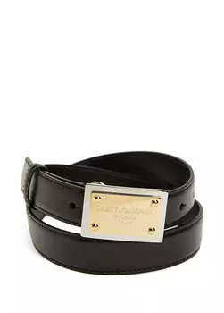 Черный женский кожаный ремень Dolce&Gabbana