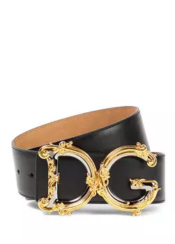 Черный женский кожаный ремень Dolce&Gabbana