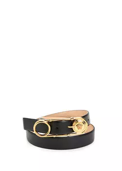 Черный женский кожаный ремень Versace