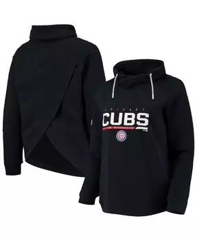 Черный женский пуловер с реглан Chicago Cubs Vega с воротником-воронкой LevelWear, черный