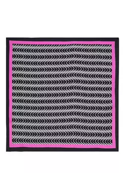 Черный женский шелковый шарф со спиральным узором 70х70 см Beymen