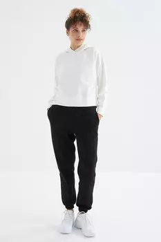 Черный женский спортивный костюм удобной формы с высокой талией и низом базового спортивного костюма для джоггеров TOMMYLIFE