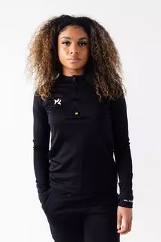 Черный женский тренировочный топ на короткой молнии Miss Kick, черный