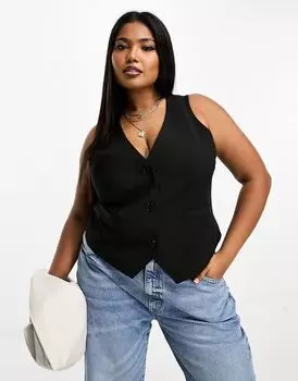 Черный жилет ASOS DESIGN Curve