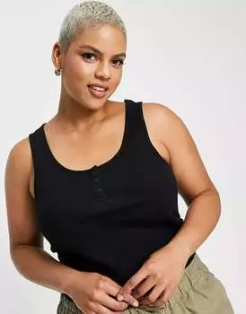 Черный жилет на пуговицах ASOS DESIGN Curve