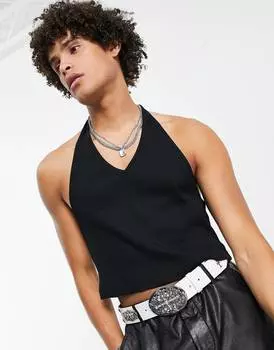 Черный жилет с короткими рукавами ASOS DESIGN