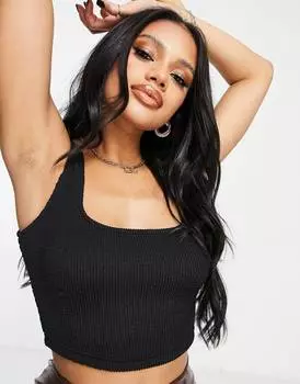 Черный жилет с мятой текстурой ASOS DESIGN Hourglass