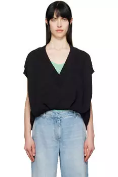 Черный жилет с V-образным вырезом Dries Van Noten