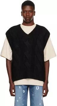 Черный жилет с v-образным вырезом We11done