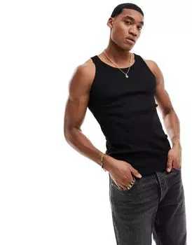 Черный жилет в рубчик ADPT