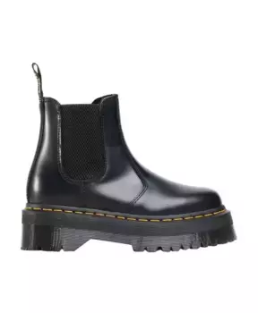 Четверные ботинки отполированные до гладкости Dr. Martens, черный