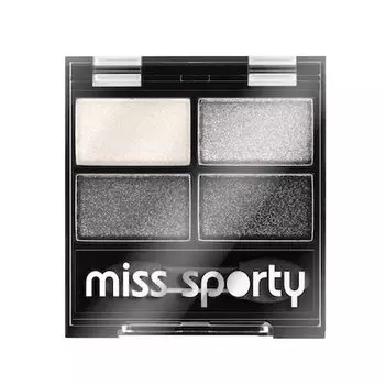 Четверные тени для век 404 Real Smoky/Smoky Black, 5 г Miss Sporty, Studio Color, серый